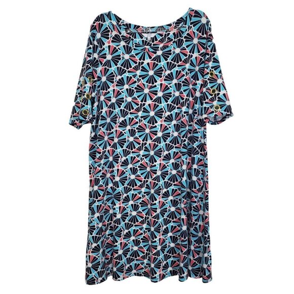 Crown & Ivy Printed Dress Cotton Blend Knee Length Pullover Womens Size XXL - Picture 1 of 9